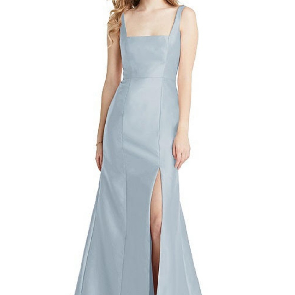 Chic Light Blue Maxi Dress with Slit